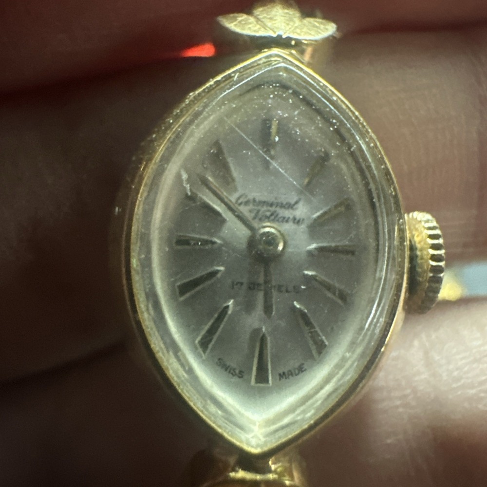 Works VTG Germinal Voltaire 17J Swiss Manual Wind Ladies Watch Gold Tone FIT 5in - Picture 11 of 11